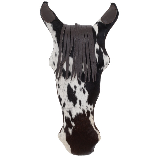 Showman Hair on Cowhide Decorative Pillow - Horse Head with Forelock #2
