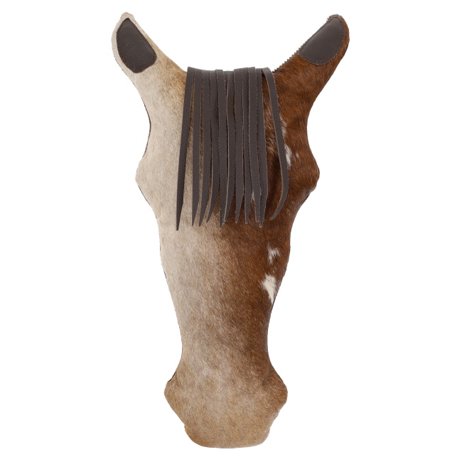 Showman Hair on Cowhide Decorative Pillow - Horse Head with Forelock #3