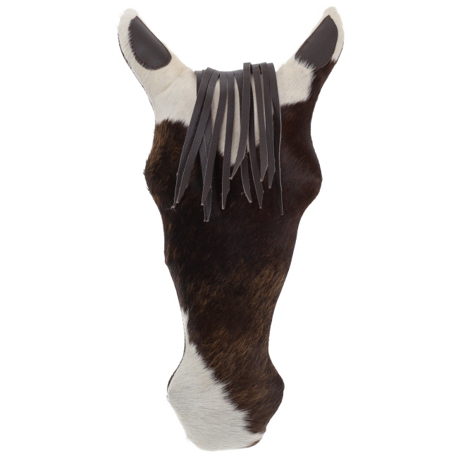 Showman Hair on Cowhide Decorative Pillow - Horse Head with Forelock #4