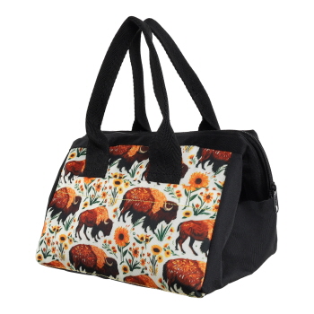 Showman Bison Blooms Tote Bag