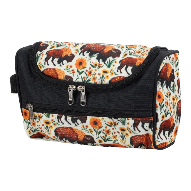 Showman Bison Blooms Hanging Toiletry Bag