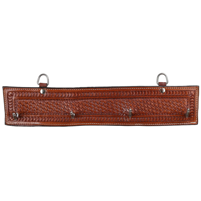 Showman Basket Tooled Leather Wall Hook Rack - Single Hooks