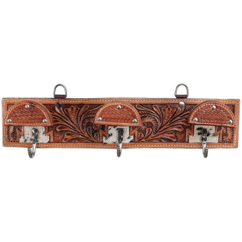 Showman Leaf & Hide Leather Wall Hook Rack - Bridle Hooks