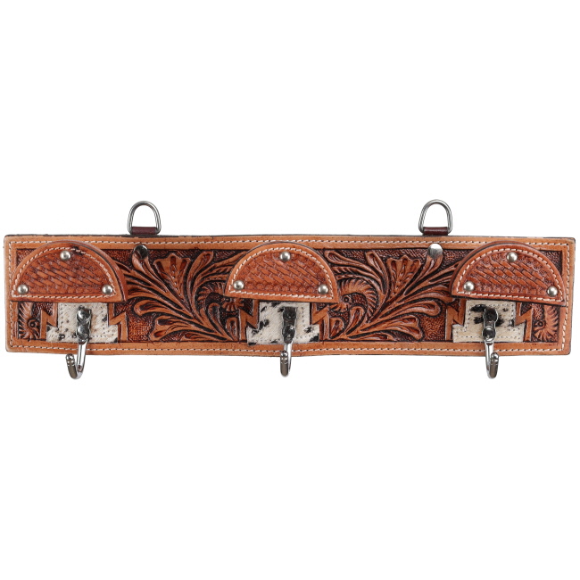 Showman Leaf & Hide Leather Wall Hook Rack - Bridle Hooks