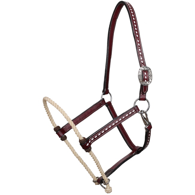 Showman Leather Buckstitch Hybrid Halter