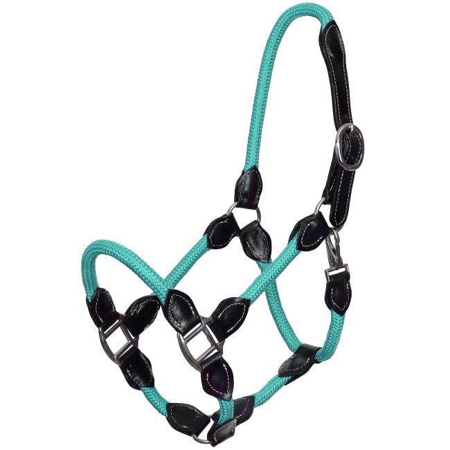 Showman Poly Rope Leather Halter #3
