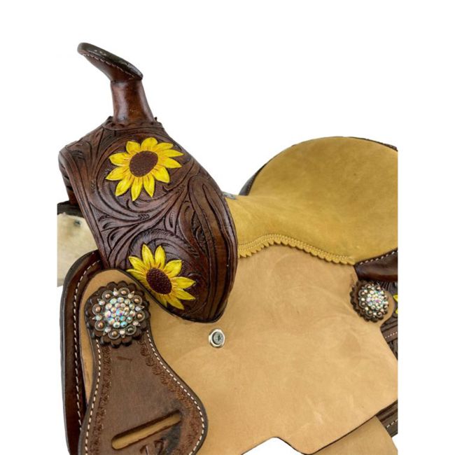 Double T Harvest Sunflower Barrel Style Saddle - 10 Inch #3