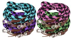 Showman 8ft braided nylon barrel reins with scissor snap ends