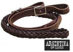 Showman 7 ft Argentina cow leather contest reins. 1" x 7ft