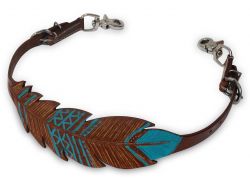 Showman Cut-out, hand painted feather wither strap
