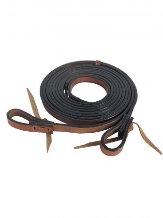 Showman Pony&#47;Youth 6.5ft x 1&#47;2" soft leather split reins with tie-on bit loop ends