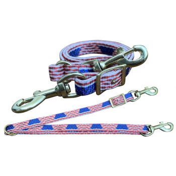 Showman Flag print nylon easy adjust tie down strap