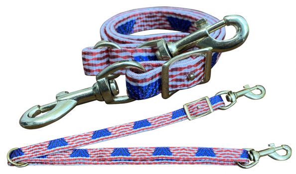 Showman Flag print nylon easy adjust tie down strap