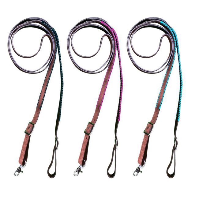 Showman Rawhide Laced Argentina Leather Contest Reins