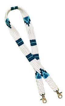 Showman Braided String Replacement Bag Strap - white and teal
