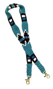 Showman Braided String Replacement Bag Strap - turquoise, black, and white