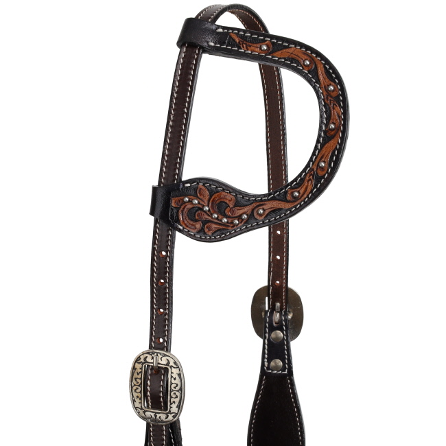 Showman Wildflower Hide One Ear Headstall #2