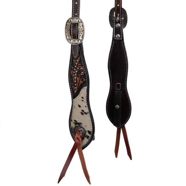 Showman Wildflower Hide One Ear Headstall #3