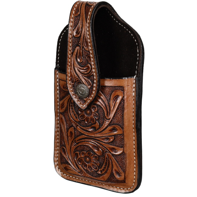 Showman Floral Tooled Cell Phone Holder #2