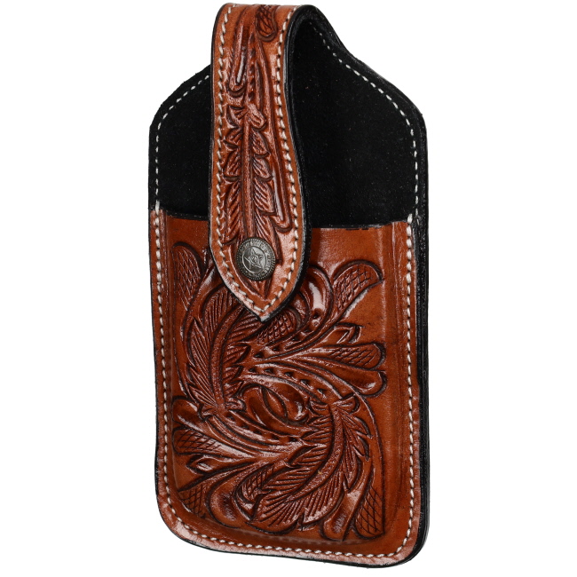 Showman Feather Tooled Cell Phone Holder #2
