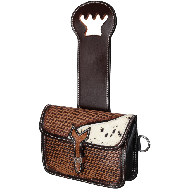 Showman Single Pommel Saddle Bag - Hair-On & Basketweave