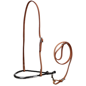 Showman Leather Tie Down with Black Lariat Noseband