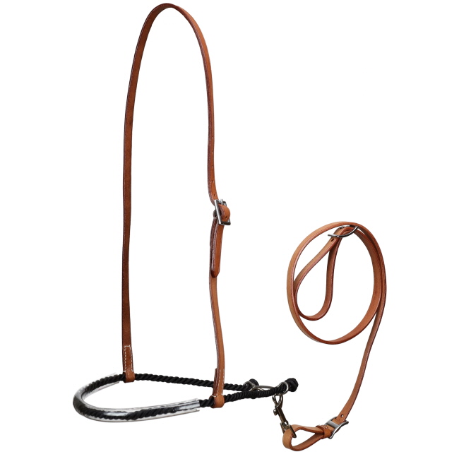 Showman Leather Tie Down with Black Lariat Noseband
