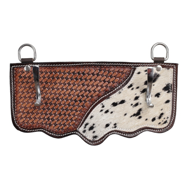 Showman Basket & Hide Leather Wall Hook Rack - Single Hooks