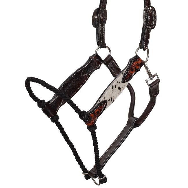 Showman Iris Lariat Hybrid Leather Halter #2
