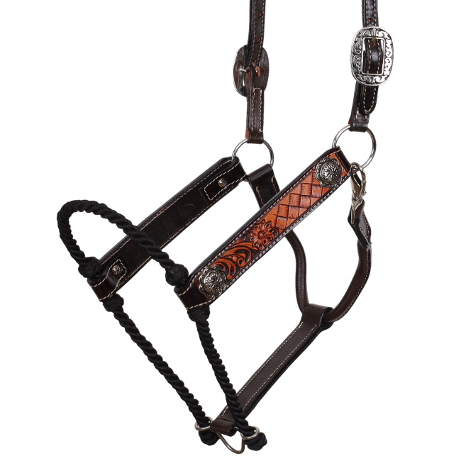 Showman Wildflower Weave Hybrid Leather Halter #2