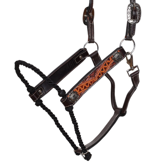 Showman Aztec Echo Hybrid Leather Halter #2