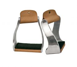 Showman Lightweight aluminum twisted pony/youth stirrups with rubber grip treads