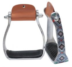 Showman Shimmering Gray Navajo print stirrup.*Print may vary from shown