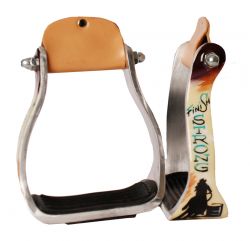 Showman "Finish Strong" Barrel Racer print stirrup