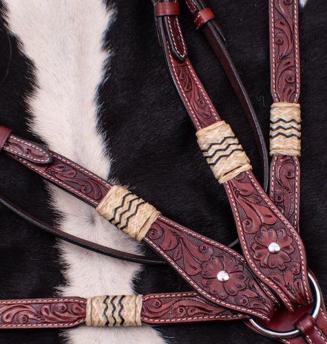 Showman Browband Rawhide Braided Headstall and Breast collar Set #3