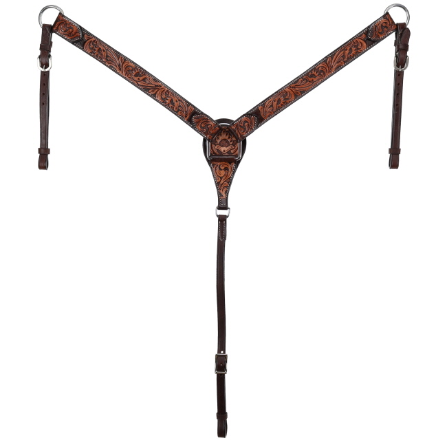 Showman Dark Floral Browband Headstall and Breastcollar Set #3