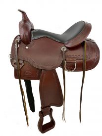 16", 17" Circle S Trail Saddle with wave print border