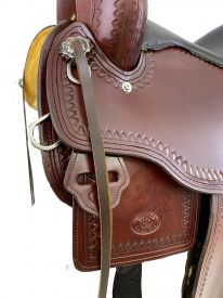 16", 17" Circle S Trail Saddle with wave print border #3