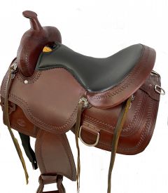 16", 17" Circle S Trail Saddle with wave print border #2