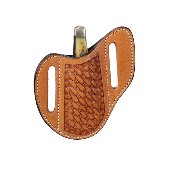Showman Light Oiled Basketweave Knife Sheath #2