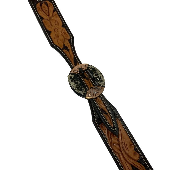 Showman Dogwood Tooled Split Ear Headstall #2