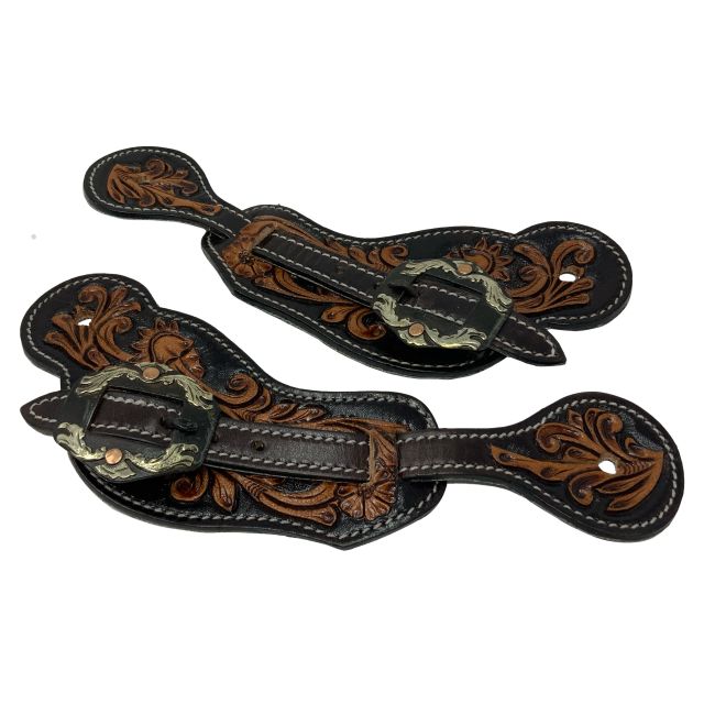 Showman Lonestar Floral Mens Spur Strap #2