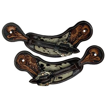 Showman Cowhide and Floral Mens Spur Strap