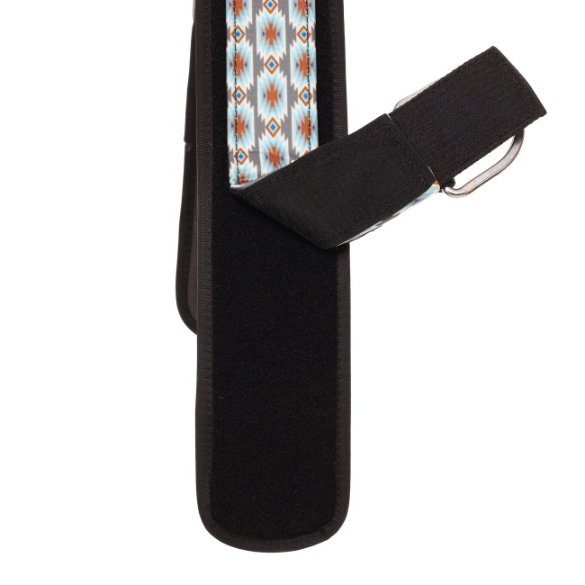 Showman Gray Blue Aztec Print Neoprene Girth With Velcro Stick and Peel #2