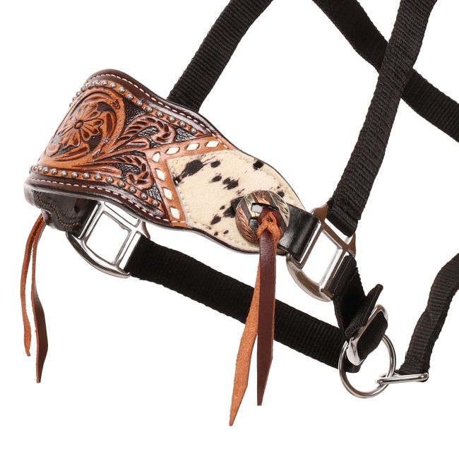 Showman Western Luxe Series Iris Black Nylon Bronc Halter #2