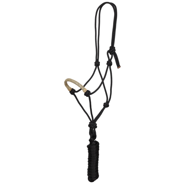 Showman Cowboy Knot Halter with Rawhide Nose - Natural