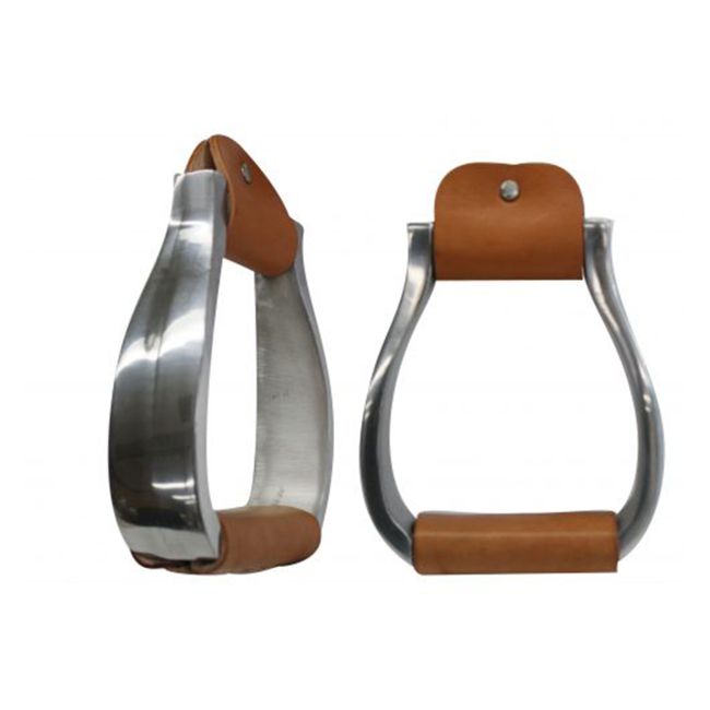 Showman Polished Aluminum Flat Bottom Stirrup