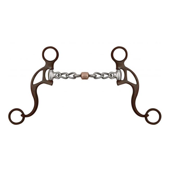 Showman Brown Steel Chain Mouth Bit with Copper Roller