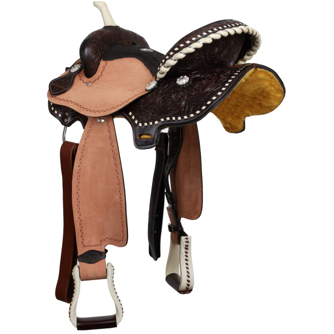 Double T Ironwood Buckstitch Barrel Saddle Set - 15 Inch #3