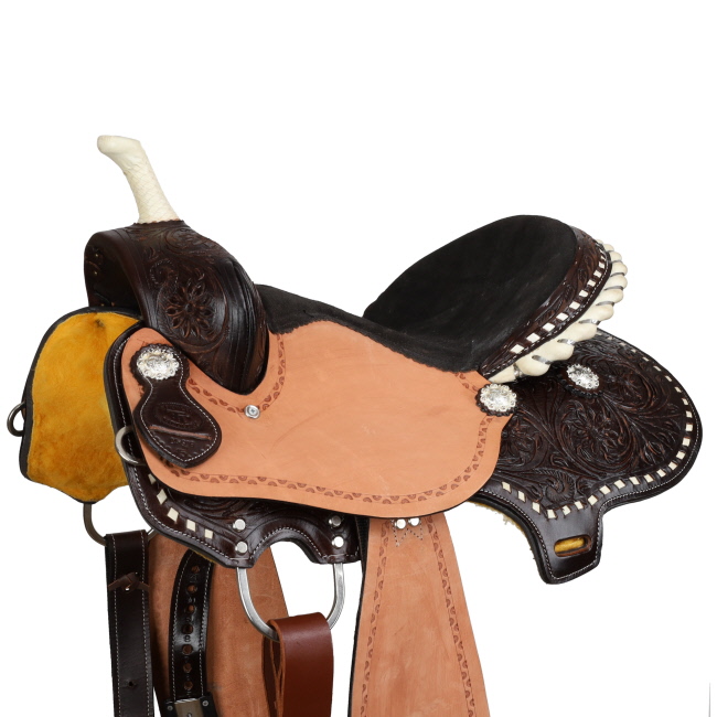 Double T Ironwood Buckstitch Barrel Saddle Set - 15 Inch #4